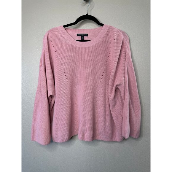 Banana Republic Women's Pink Sweater medium cotton pullover long sleeve‎ - Picture 2 of 6